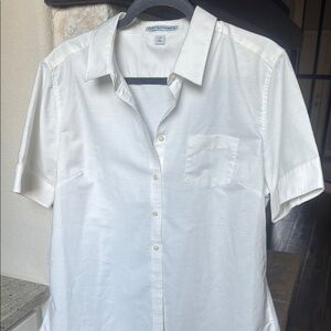 Port Authority White Casual Button Down Shirt